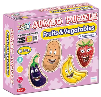 Jagu Talking Puzzle - Fructe și legume, 18 piese