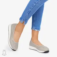 Balerini dama din Piele Naturala Slip-On CRL0721 CULOARE: GRI
