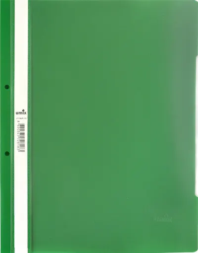 Mapă cu mecanism și perforație Umix - Premium, A4, verde