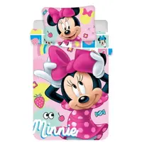 Lenjerie de pat pentru copii roz din bumbac pentru pătuț 100x135 cm Minnie "Sweet" – Jerry Fabrics