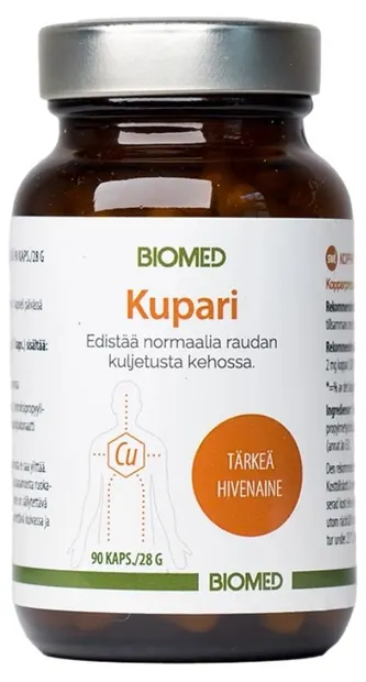 Kupari Pentru păr, piele și metabolism energetic, 2 mg, 90 capsule, Biomed