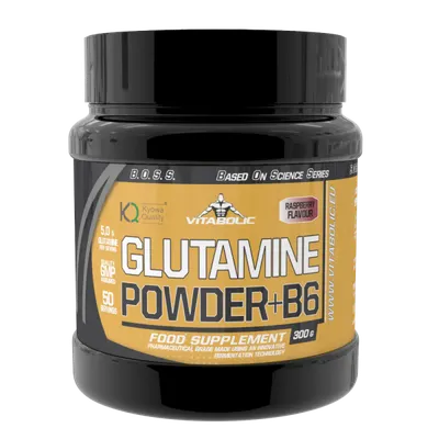 Glutamine Powder + B6 Rasberry, 300g, Vitabolic