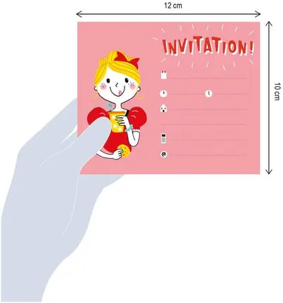 Carnețel cu 12 invitații pentru petrecere