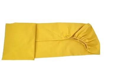 Cearceaf cu elastic din bumbac Mustariu 60x107 cm