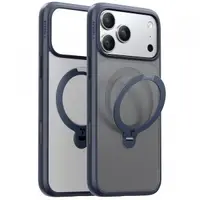Husa MagSafe pentru Apple iPhone 17 Pro Max, Torras, Ostand Spin, Bleumarin