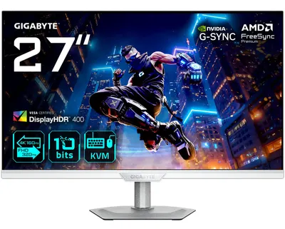 Monitor de gaming Gigabyte - M27UP ICE, 27'', 320Hz, 1ms, alb