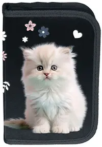 Penar școlar echipat Paso Cat - White Cat, 1 fermoar