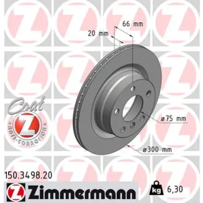 Disc frana ZIMMERMANN 150.3498.20
