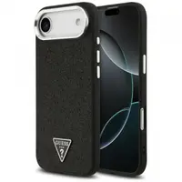 Husa MagSafe pentru Apple iPhone 17 Air, Guess, Glitter Triangle Logo, Neagra