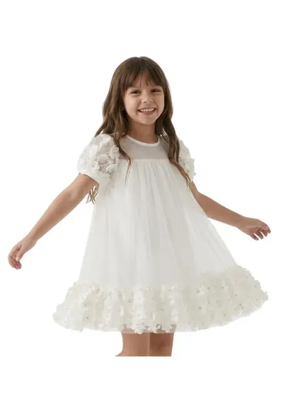 Rochie fete - ZOYA Fashion - Romy - Poliester - Elegant - Scurta - Alb - Alb