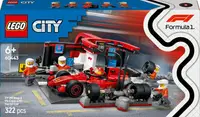 Constructor LEGO City - Pit stop și mecanici de la F1 cu mașină Ferrari (60443)