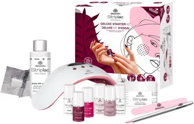 Alessandro Striplac Kit de manichiură pentru începători Peel or Soak, 12 piese