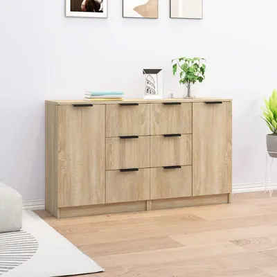vidaXL Servante, 2 buc., stejar sonoma, 60x30x70 cm, lemn prelucrat