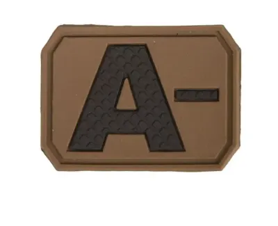 Patch grupa sanguina A negativ velcro PVC - Default Title
