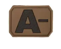 Patch grupa sanguina A negativ velcro PVC - Default Title