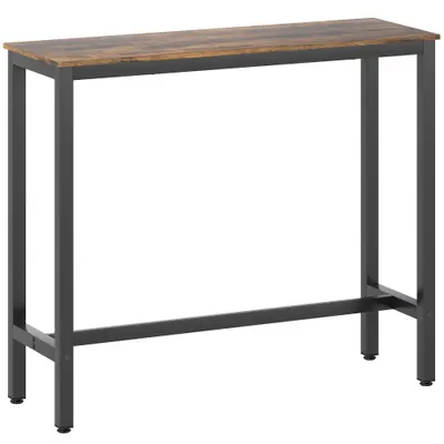 HOMCOM Masă Bar Rectangulară Înaltă, Masă de Bucătărie Înalta cu Structură din Oțel, Negru | Aosom Romania
