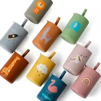 Cana din silicon Bocioland Rocket cu pai, capacitate 150 ml, fara BPA, recomandata de la 6 luni