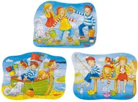 Puzzle din lemn Goki - Peggy Diggledey, În apă, sortiment