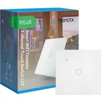 Intrerupator inteligent Nous L1T, cu Tasmota preinstalat, 1 canal, Touchscreen, Alb 5905072800303