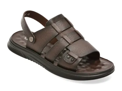 Sandale OTTER maro, D6202, din piele naturala