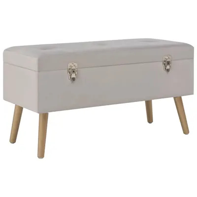 vidaXL Bancă cu un compartiment de depozitare, gri, 80 cm, catifea