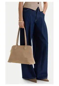 Geanta dama - bej - piele naturala - One Size INTL