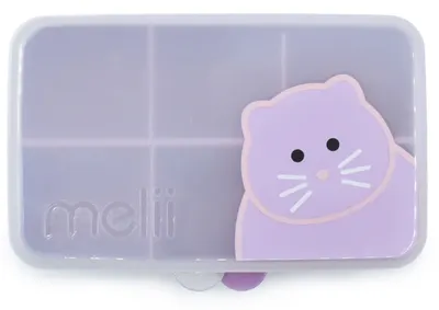Cutie pentru mâncare Melii - Cu 6 compartimente, pisică mov