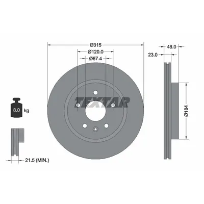Disc frana TEXTAR 92187303