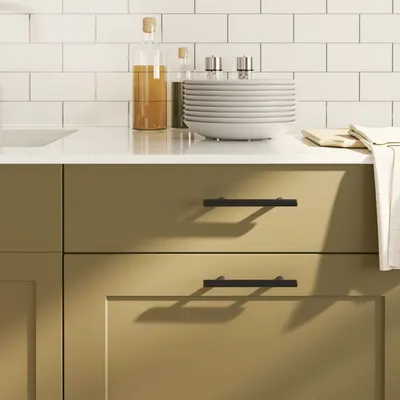 vidaXL Mânere de dulap, 20 buc., negru, 96 mm, oțel inoxidabil