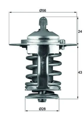 Termostat Lichid Racire (82 C) Potrivit Volvo S40 I, V40; Chery Tiggo; Citroen C4 Aircross; Daewoo Lublin Ii; Hyundai Galloper I, Galloper Ii, Grace, H-1, H-1 Starex, H100 1.3-4.0 10.86