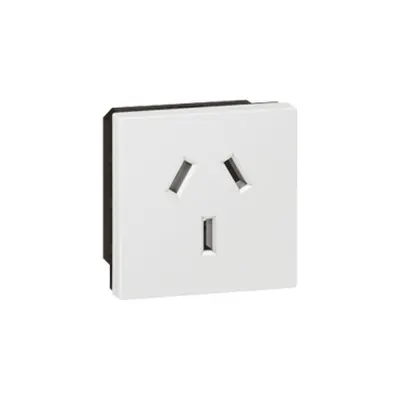 priza Arteor - Australian - 10/15 A - 2P+E shutterosu - 2 module - alb