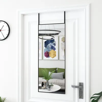 Gossi oglinda pentru usa, negru, 40x100 cm, sticla si aluminiu