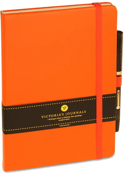 Agenda cu coperti tari Victoria's Journals A5, portocaliu