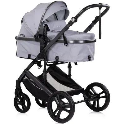 Carucior transformabil 3 in 1 pentru copii Chipolino Amore Platinum cu suspensii, sezut reversibil, accesorii, greutate suportata 22 kg