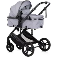 Carucior transformabil 3 in 1 pentru copii Chipolino Amore Platinum cu suspensii, sezut reversibil, accesorii, greutate suportata 22 kg