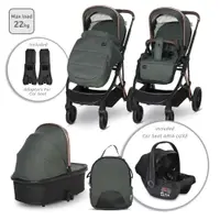 Carucior combinat 3 in 1 Lorelli Aria 2025 Green