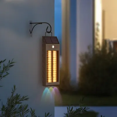 Lampa solara LED 33 cm, senzor miscare, 3 moduri de lumina, panou solar 5.5V/1.6W, rezistenta la apa