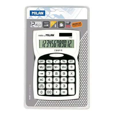 Calculator de birou Milan,12 cifre, alb-negru