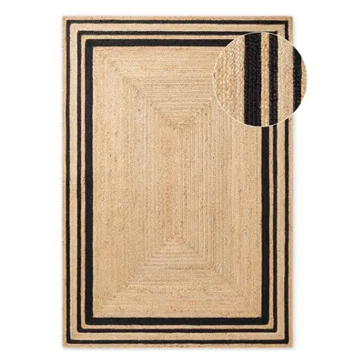 Covor negru/în culoare naturală reversibil/țesut manual din iută 200x300 cm Looma – Hanse Home