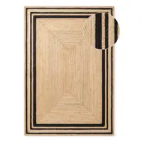 Covor negru/în culoare naturală reversibil/țesut manual din iută 200x300 cm Looma – Hanse Home