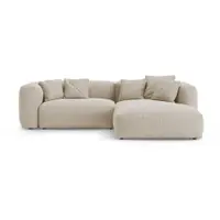 Colțar modular crem extensibil (cu colț pe partea dreaptă/cu șezlong) Martina – Micadoni