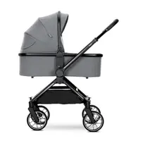 Carucior 2 in 1 pentru copii Lorelli Reya Grey, cadru din aluminiu, suspensii, geanta, cos individual cu maner de transport, maner si sezut reversibile, greutate suportata 22 kg