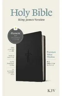 KJV Premium Value Thinline Bible, Filament Enabled Edition (Red Letter, Leatherlike, Black Radiant Cross)