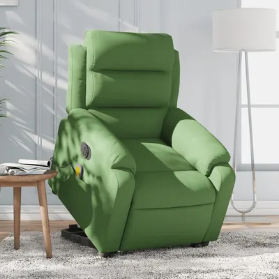 vidaXL Fotoliu electric masaj rabatabil verde deschis, catifea