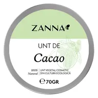 Unt de cacao pentru uz cosmetic Bio, 70g, Zanna