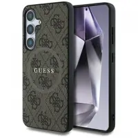 Husa MagSafe pentru Samsung Galaxy S25+ S936, Guess, 4G Ring Classic Logo, Maro