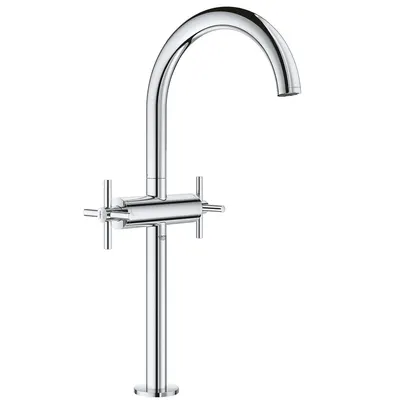 Baterie lavoar Grohe Atrio 21044003, 3/8 inch, marimea XL, dubla comanda, pivotanta, cartus ceramic, ventil push to open, crom