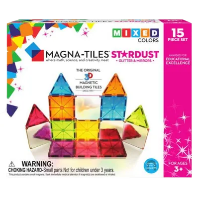 Magna-Tiles Stardust cu sclipici si oglinzi (15 piese)