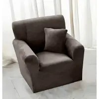 Husa elastica universala, pentru fotoliu cu brate, Catifea Maro