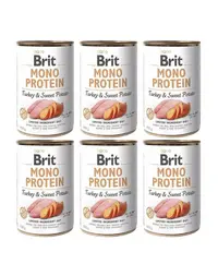 BRIT Mono Protein Turkey & Sweet Potato 6x400 g hrana monoproteica pentru caini, curcan si cartof dulce